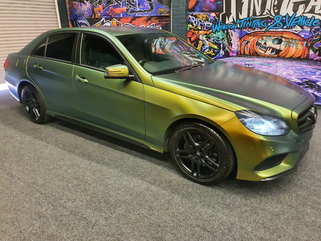mercedes e class wrapped colour shift vehicle wrapping Middlesbrough