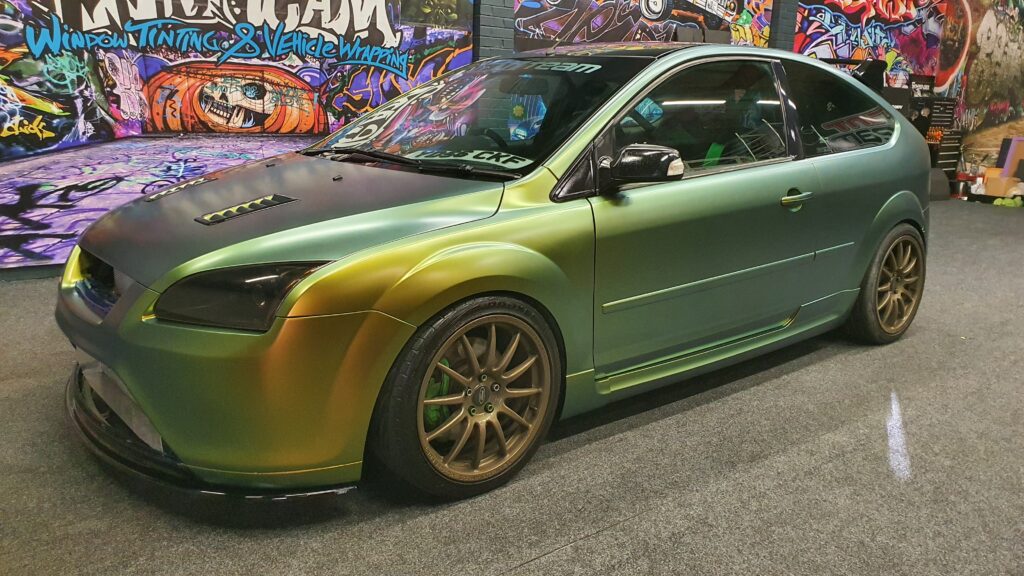 green ford focus custom car lights tint Middlesbrough modified vehicle styling UK