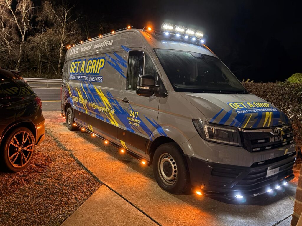 vehicle wrapping & window tinting middlesbrough Van wrapping Middlesbrough MAN TGE van signage and graphics Tint Team