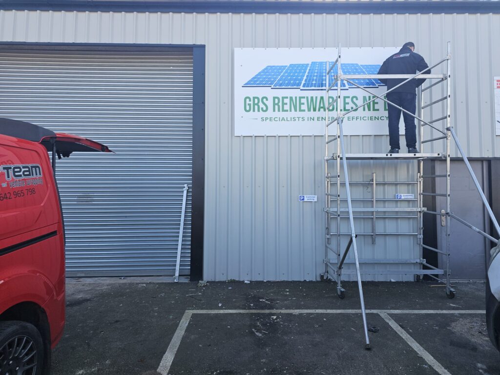 Business signs installation Middlesbrough shop signage fitting Tint Team