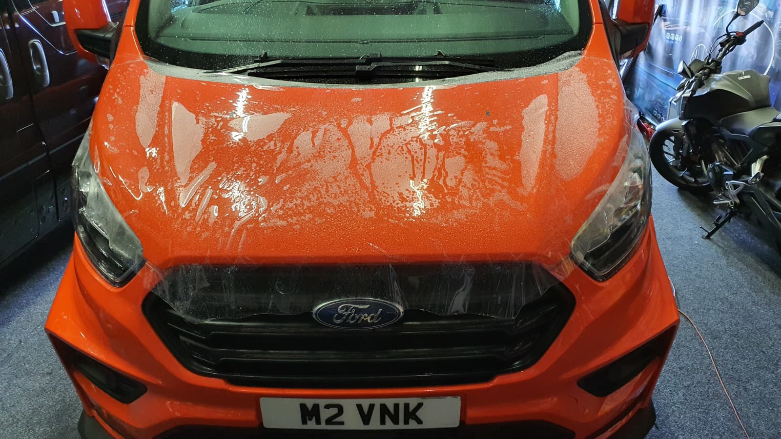 Ford transit custom MS-RT front bonnet protection clear gloss finish ppf middlesbrough 