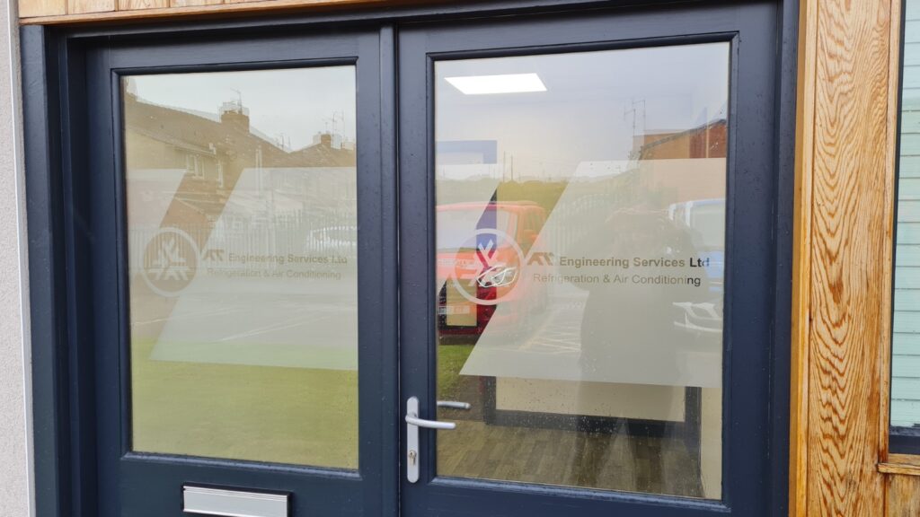 frost graphics on the doors  window graphics middlesbrough
